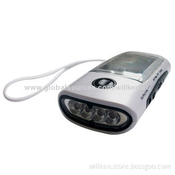 3-in-1 Solar Power Bank + FM Function + 4 LEDs Torch, Good for Traveling